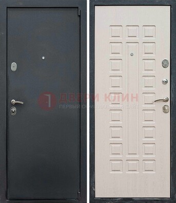 Черная металлическая дверь с порошковым покрытием ДП-101 в Куровском