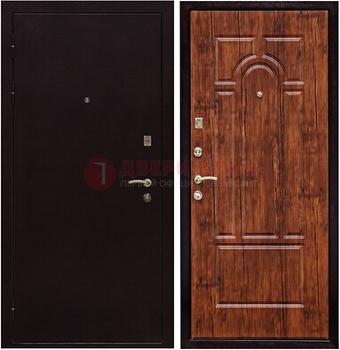 Темная железная дверь с порошковым покрытием ДП-194 в Серпухове